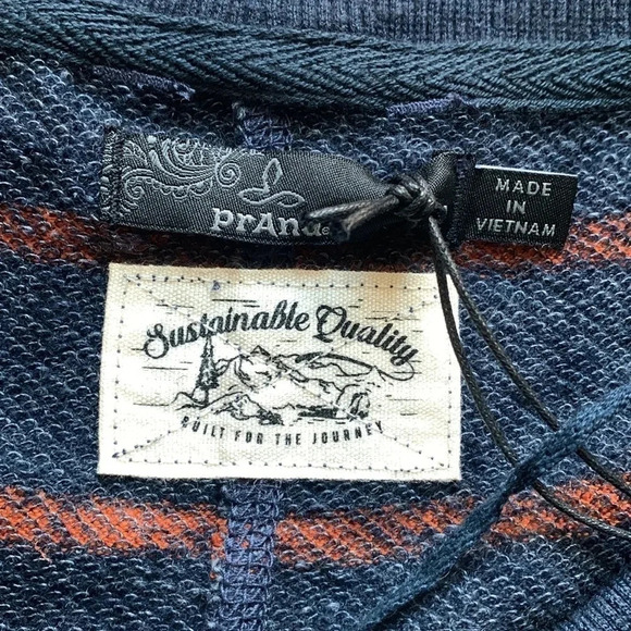 PrAna Women’s Striped Cozy Up Polmdale Sweater Top Size Medium NWT - Picture 5 of 11